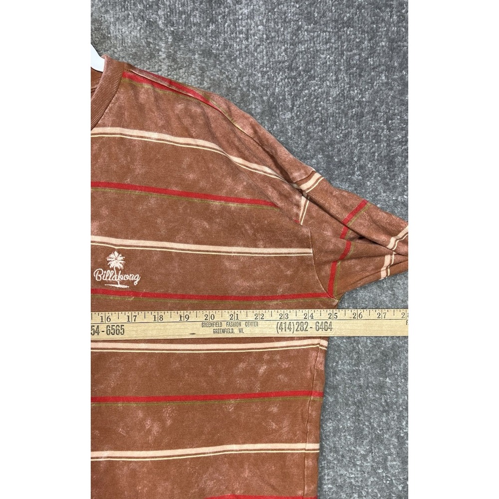 Billabong Crew Neck Crop Top T-Shirt Womens Sz M Striped Tie Dye Short Sleeve - Picture 6 of 7